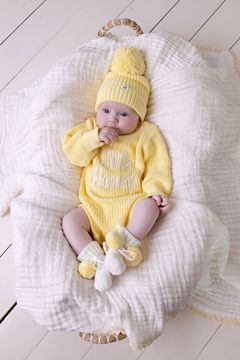 "Little Honey" Knit Romper | Buttercream