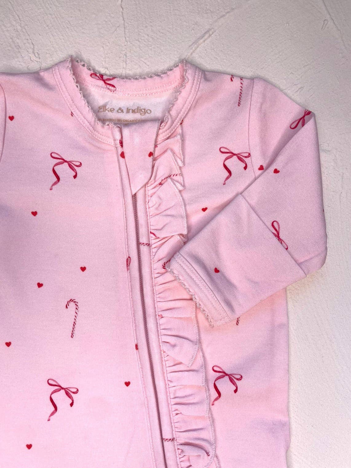 Elke & Indigo - Bamboo/Organic Cotton Growsuit - Candy Christmas