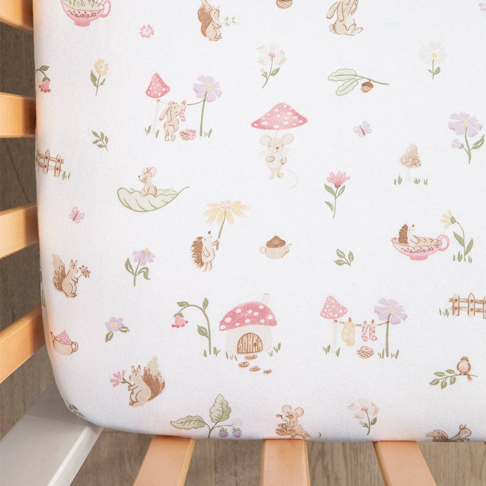 Living Textiles - Organic Cot Fitted Sheet 2 Pack - Whimsical Wonderland