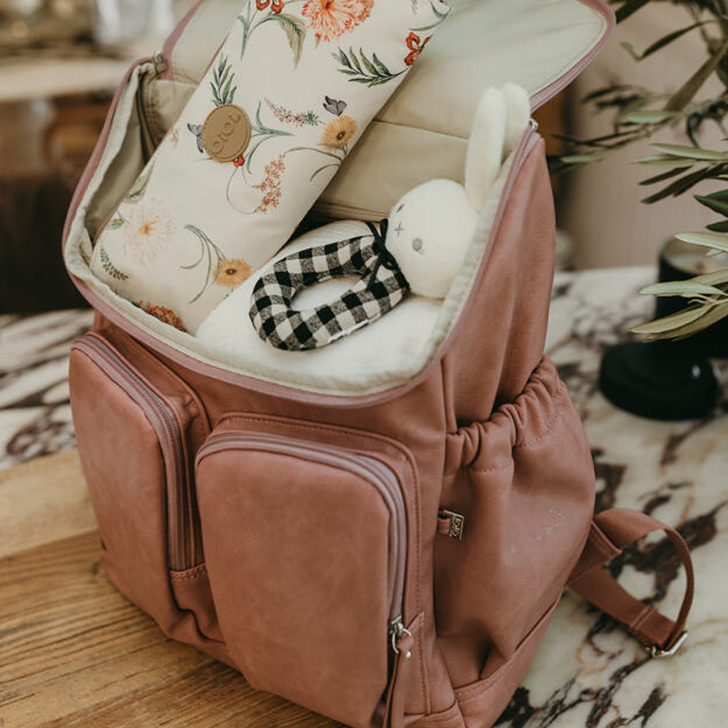 OiOi - Signature Nappy Backpack - Dusty Rose Vegan Leather
