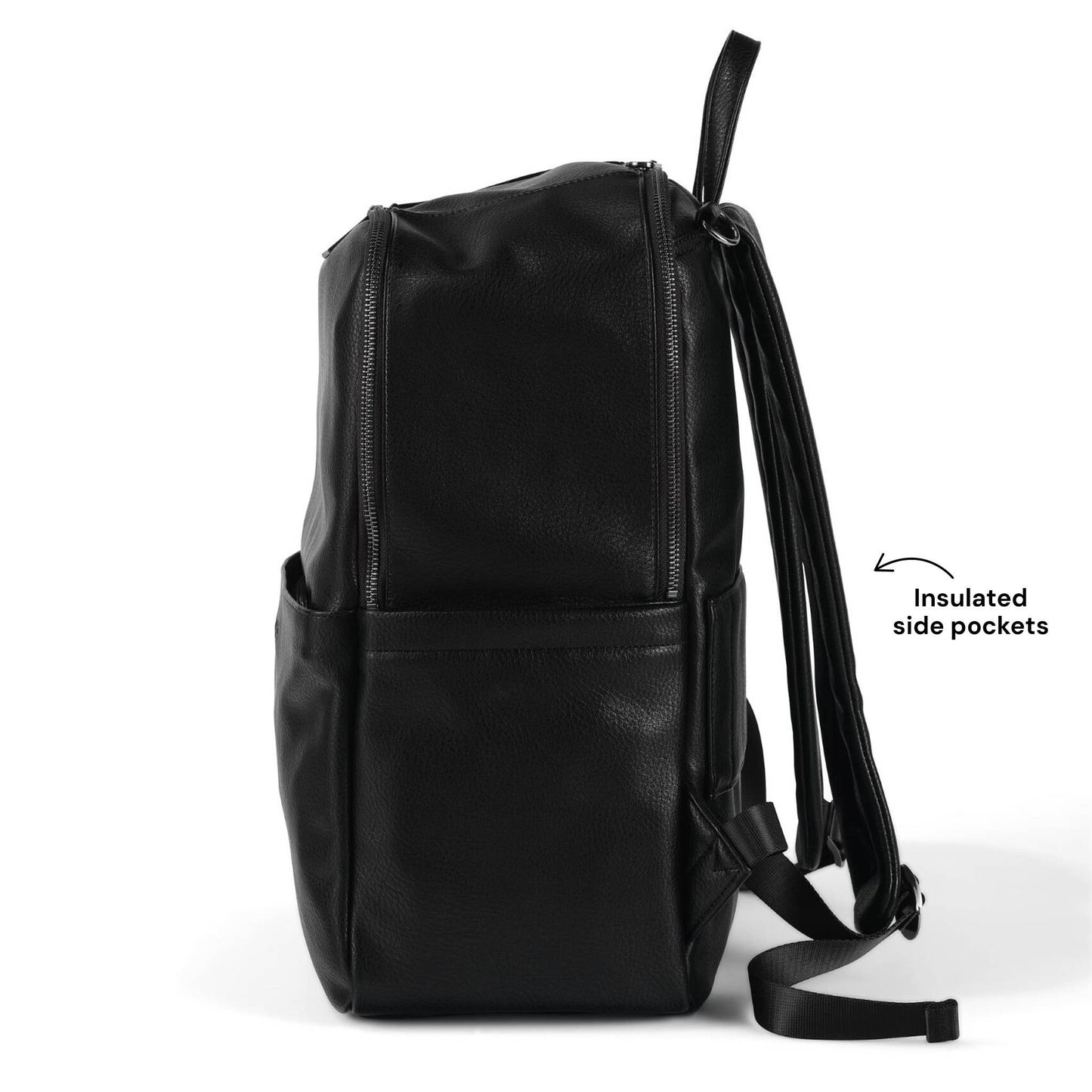 OiOi - Multitasker Nappy Backpack - Black Vegan Leather