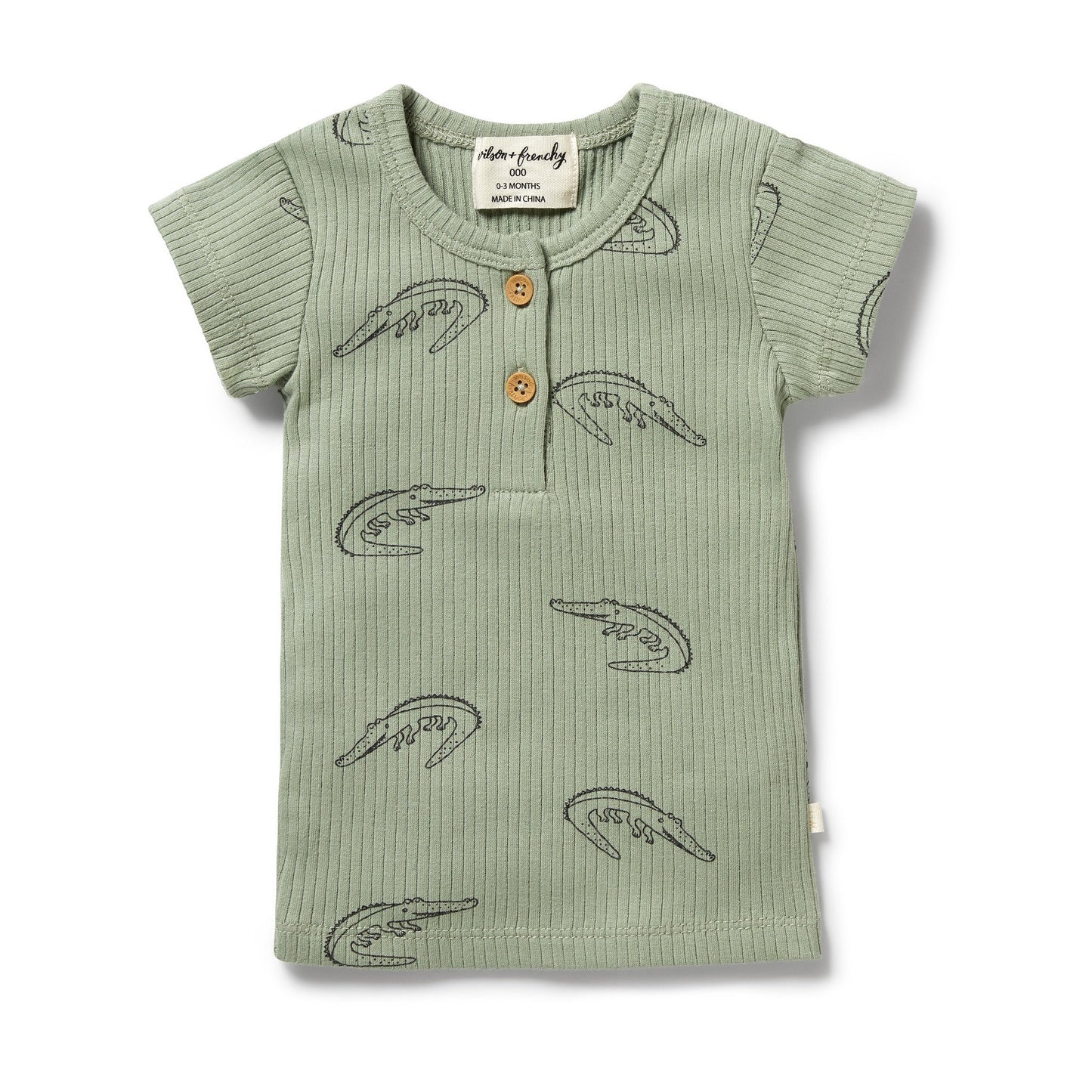 Little Croc Organic Rib Henley Tee