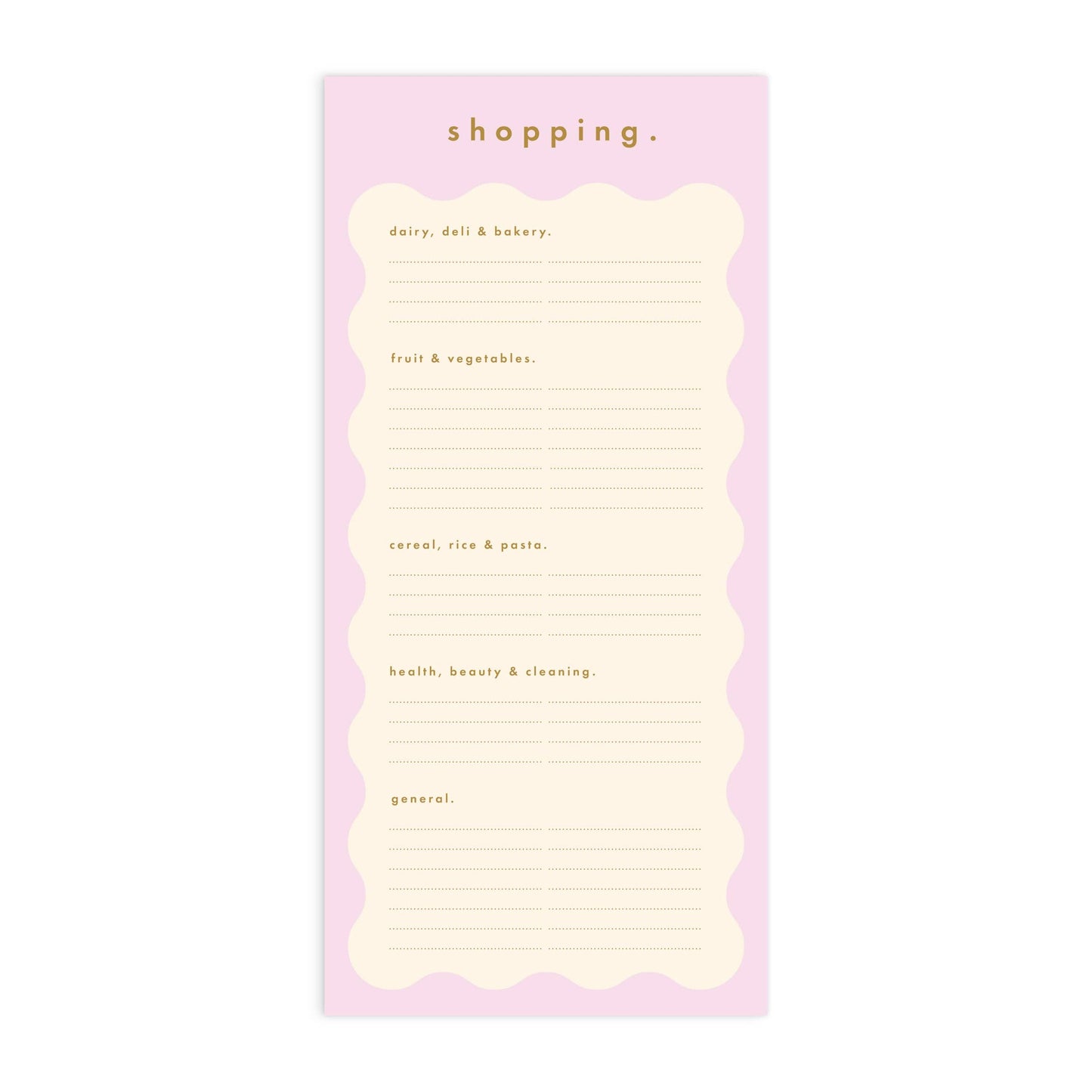 Fox & Fallow - Lilac Wiggle DL Shopping List Notepad