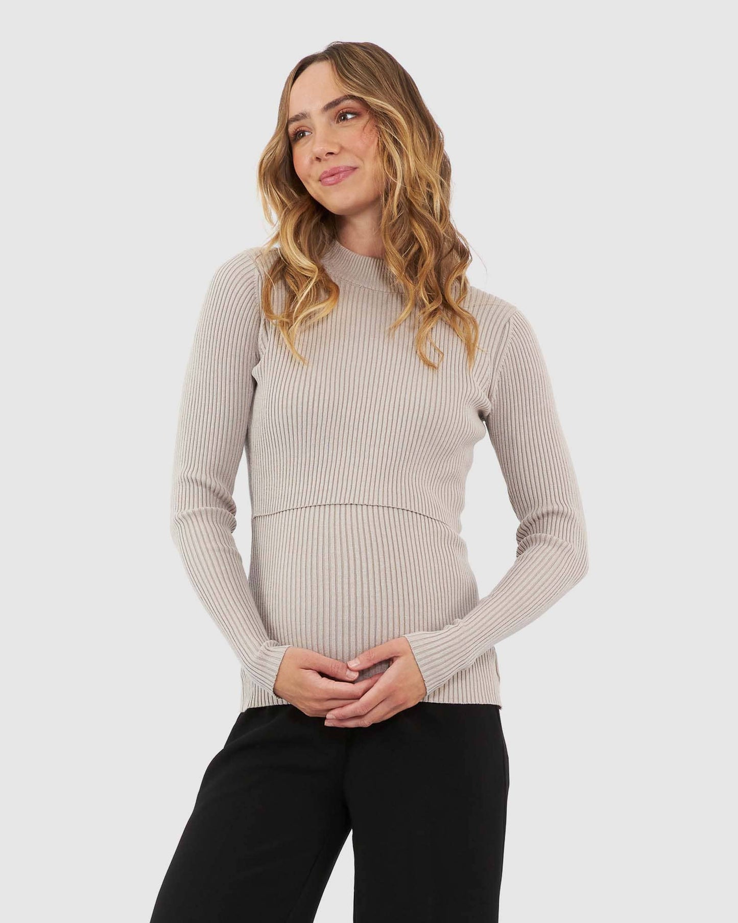 Ripe Maternity - Lift Up Nursing Knit - Stone