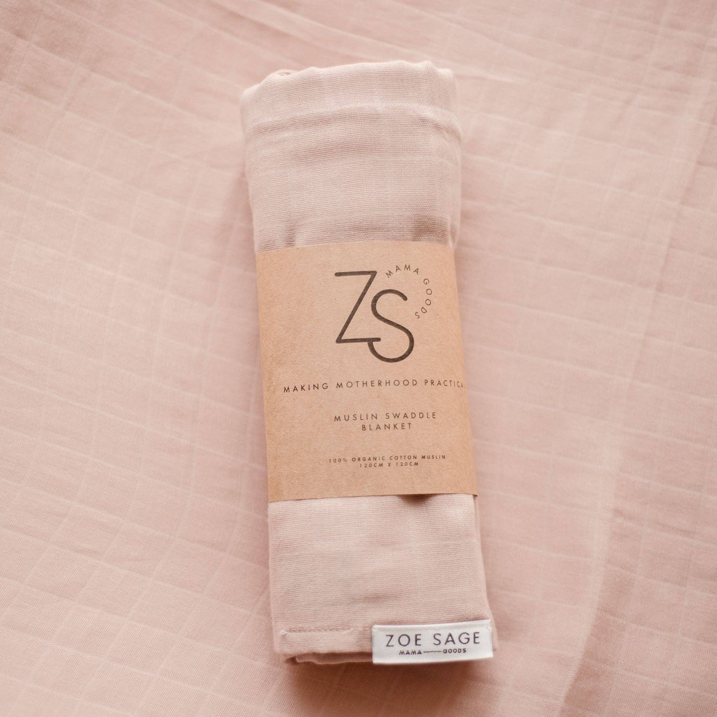 Zoe Sage - Organic Cotton Muslin Swaddle Wrap 120cm | Sunset