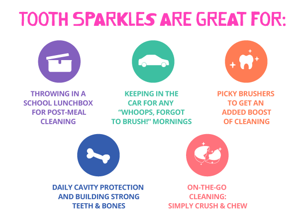 Jack N' Jill Kids - Tooth Sparkles 60 pack - Tooth Cleaning chews