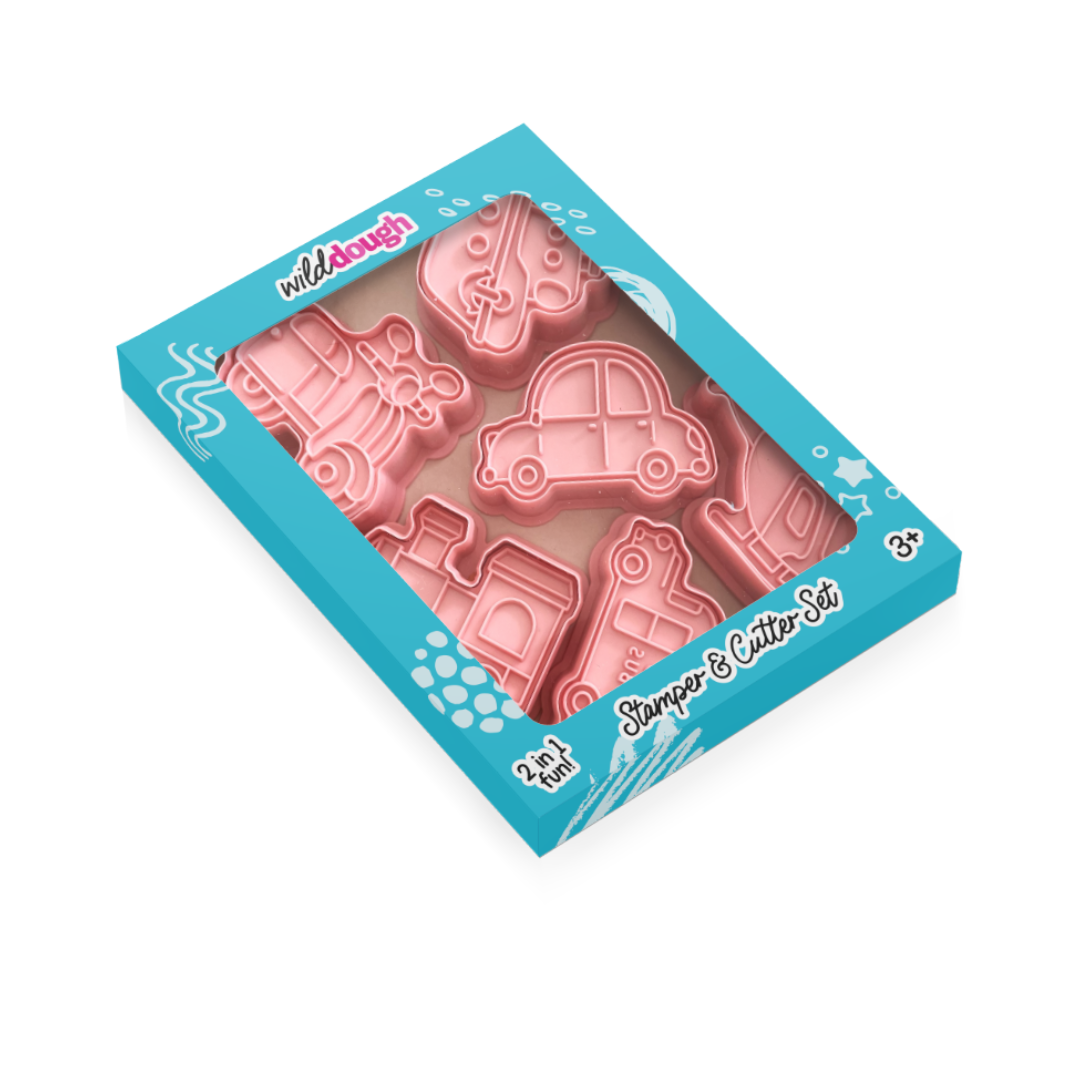 Wild Dough Playdough - Transport - Cutters and Stamps Set (w/s)
