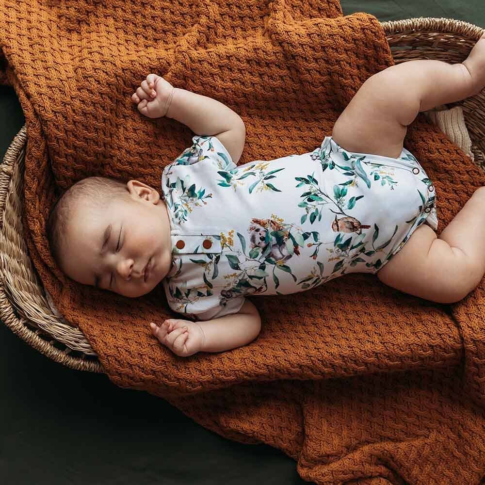 Snuggle Hunny - Eucalypt Short Sleeve Organic Bodysuit