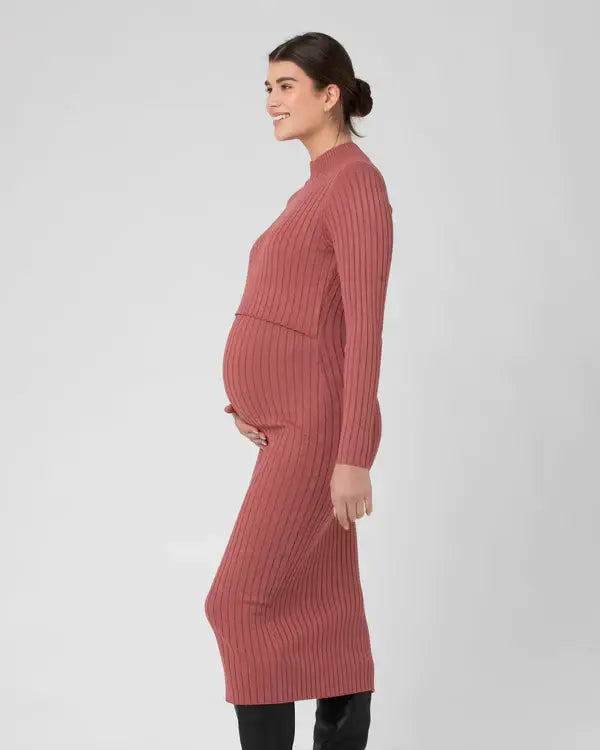 Ripe Maternity - Nella Rib Nursing Knit Dress