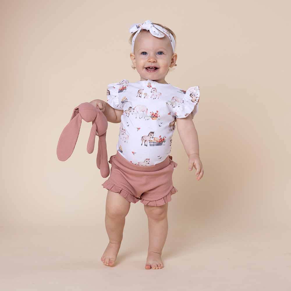 Pony Pals Short Sleeve Organic Bodysuit with Frill