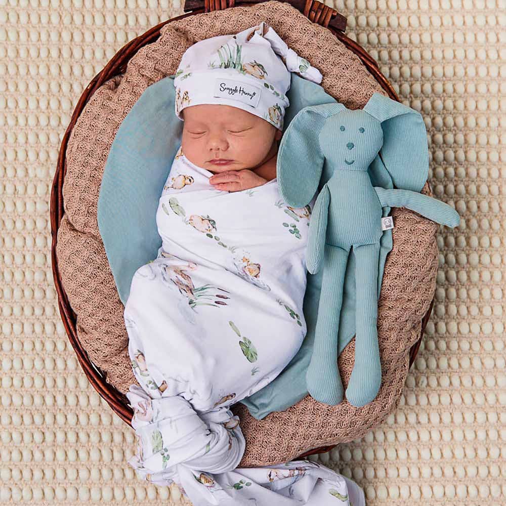Snuggle Hunny - Duck Pond Organic Jersey Wrap & Beanie Set