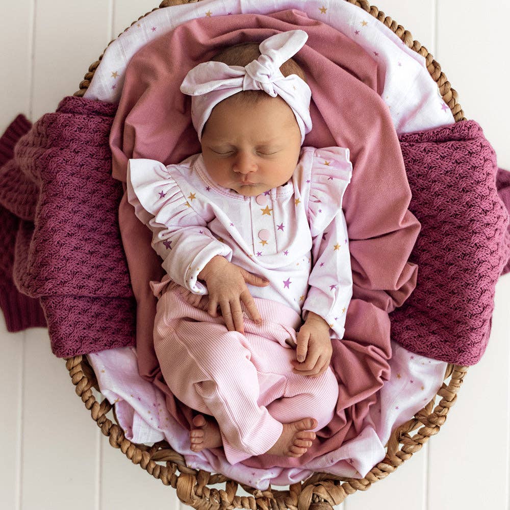 Snuggle Hunny - Twinkle Long Sleeve Organic Bodysuit with Frill