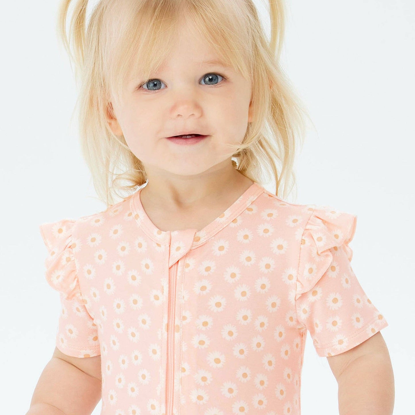 Kynd Baby - Day or Night Short Sleeve Frill Onesie - Daisy Charm