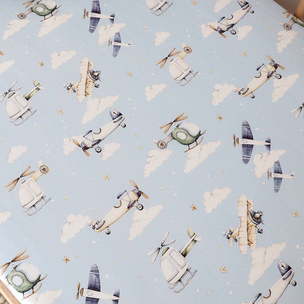 Snuggle Hunny - Taking Flight Organic Fitted Cot Sheet