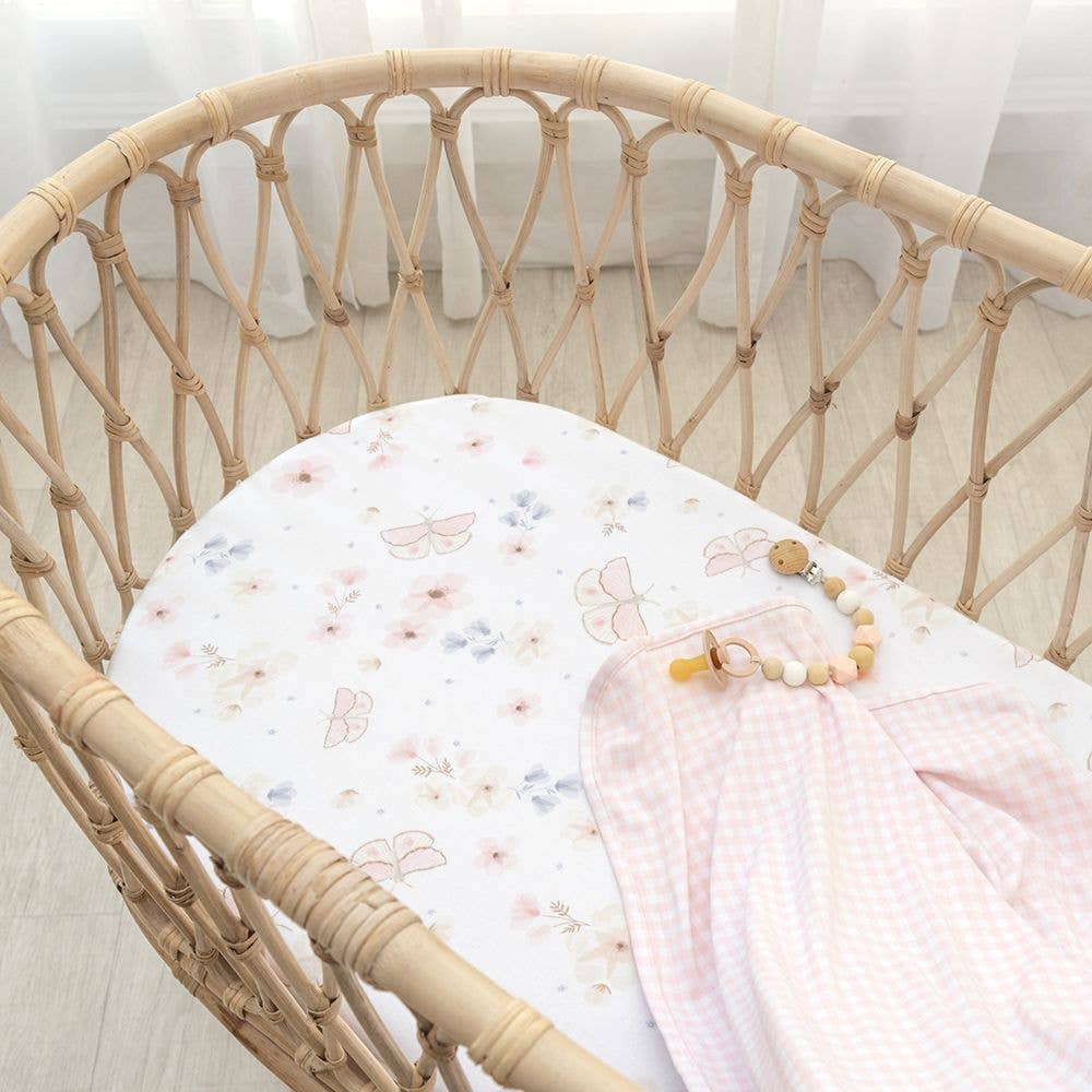 Living Textiles - 2pk Bassinet Fitted Sheets - Butterfly Garden