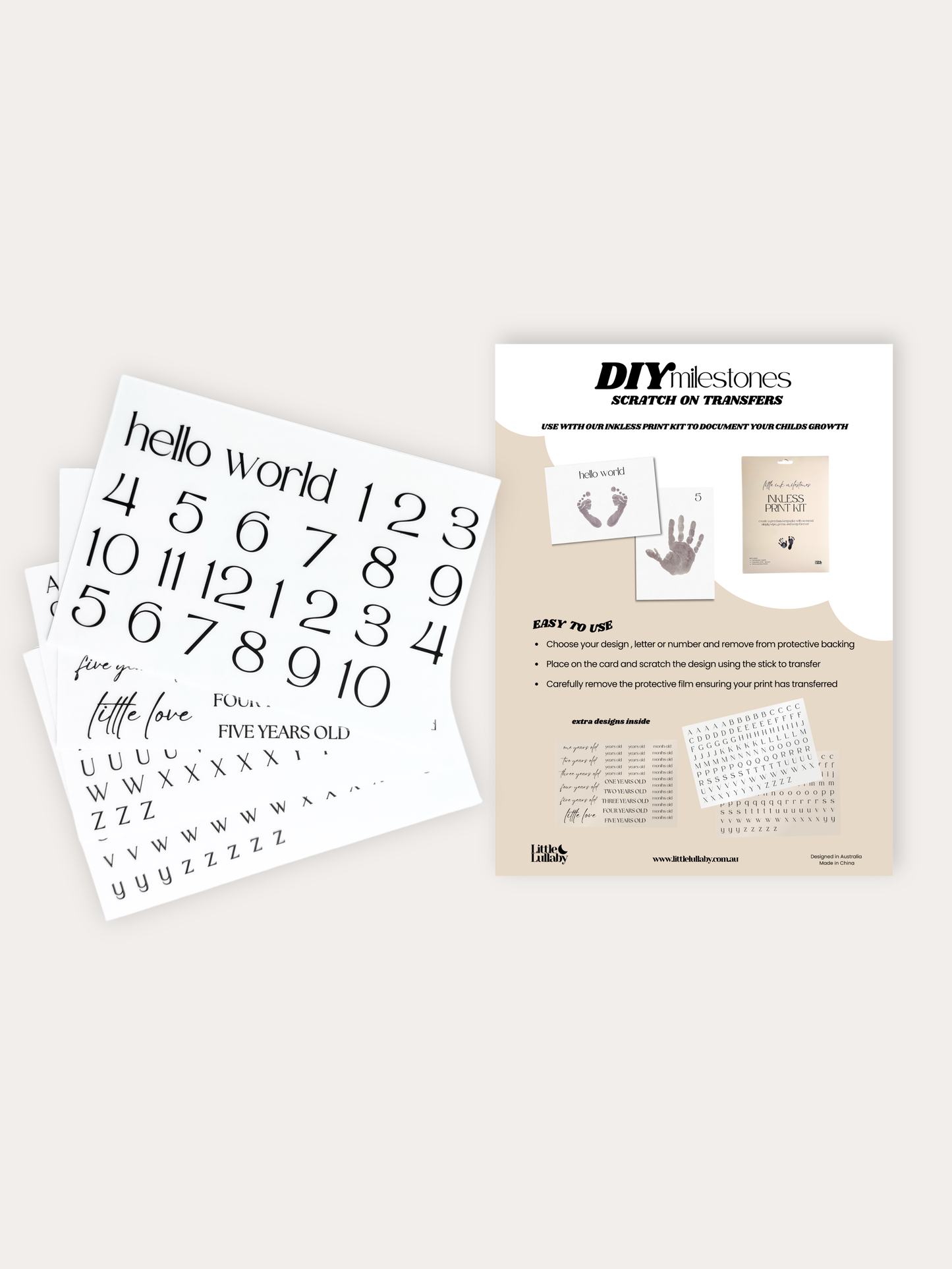 Little Lullaby - DIY Milestones | scratch on transfers