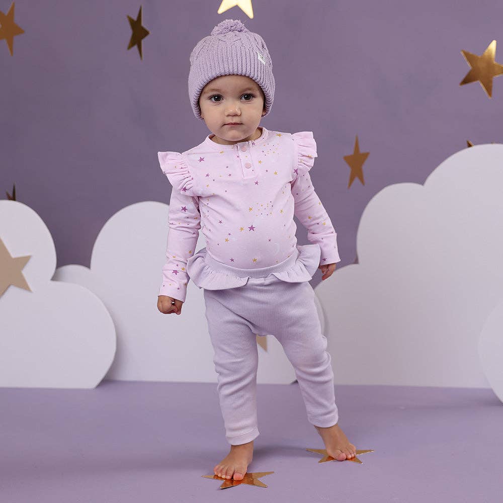 Snuggle Hunny - Twinkle Long Sleeve Organic Bodysuit with Frill