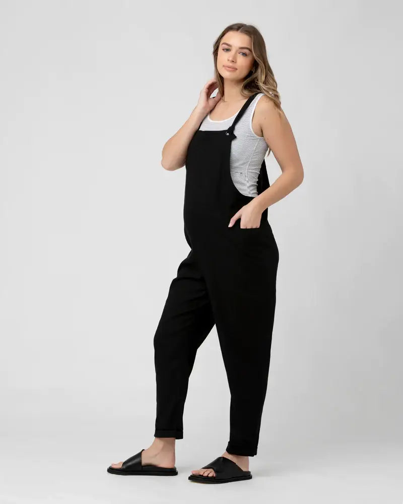 Ripe Maternity - Poppy Linen Jumpsuit Black