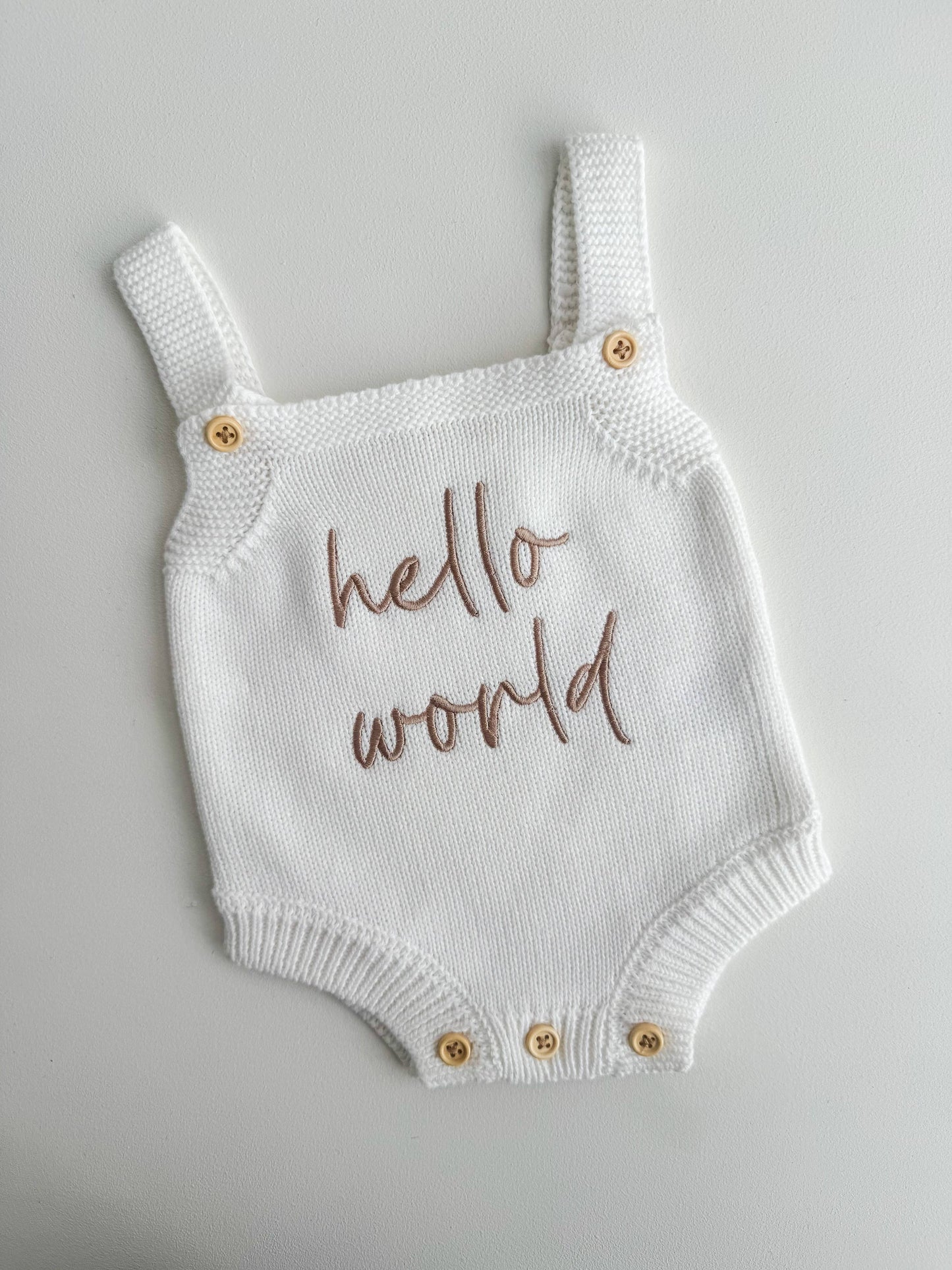 Petite + Co - HELLO WORLD - CLASSIC ROMPER | MILK