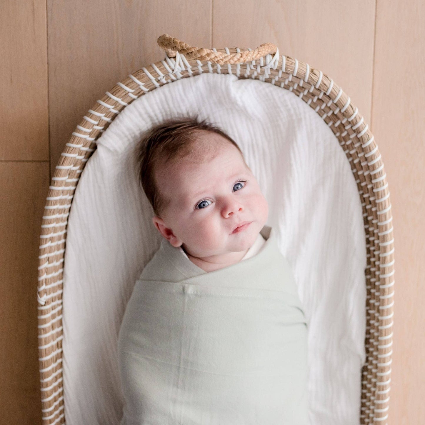 Zoe Sage - Stretchy Swaddle Baby Wrap - Sage Green