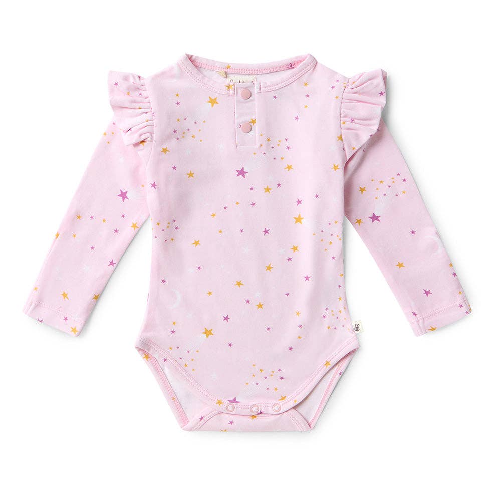 Snuggle Hunny - Twinkle Long Sleeve Organic Bodysuit with Frill