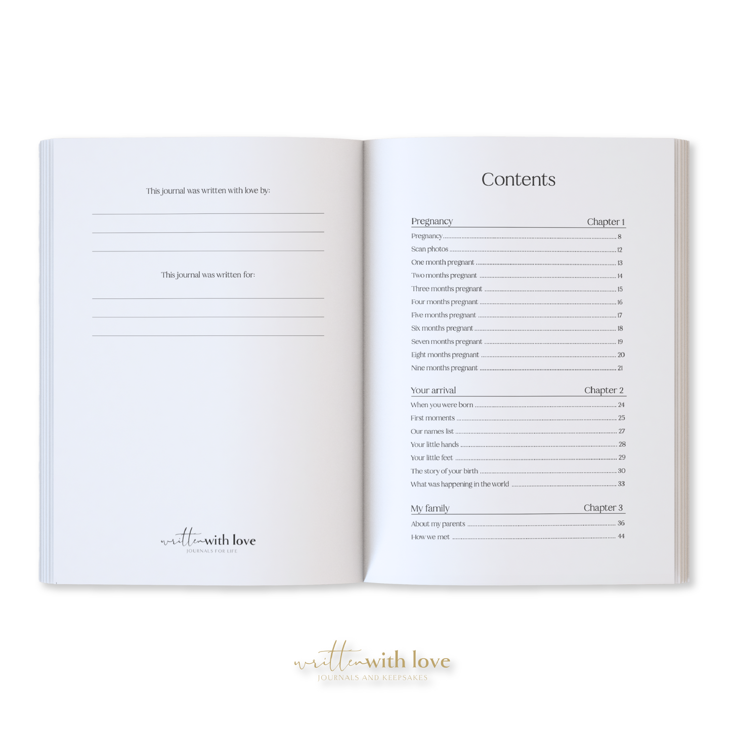 Written With Love - Baby Memory Book with Keepsake Box - Oatmeal