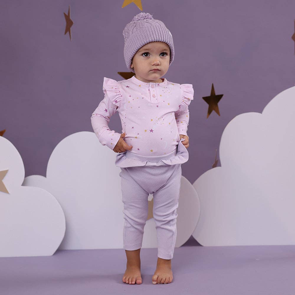 Snuggle Hunny - Twinkle Long Sleeve Organic Bodysuit with Frill
