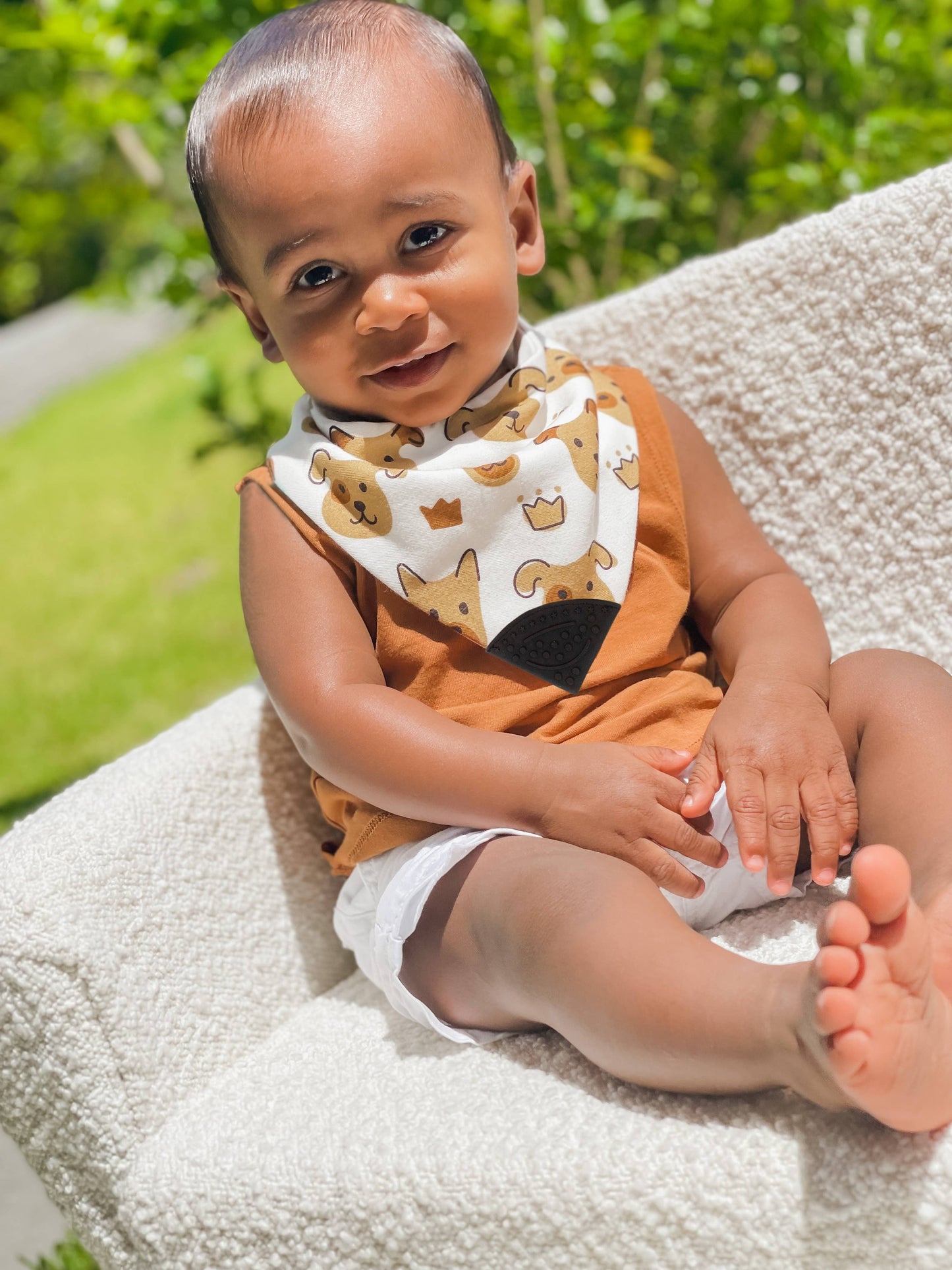 Bandana Bib with Silicone - Monkey