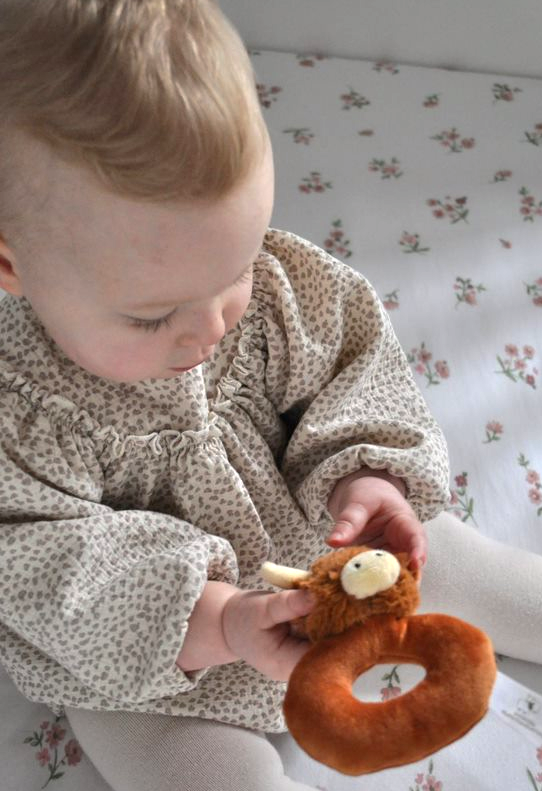 Highland Brown Cow Baby Rattle - 10CM