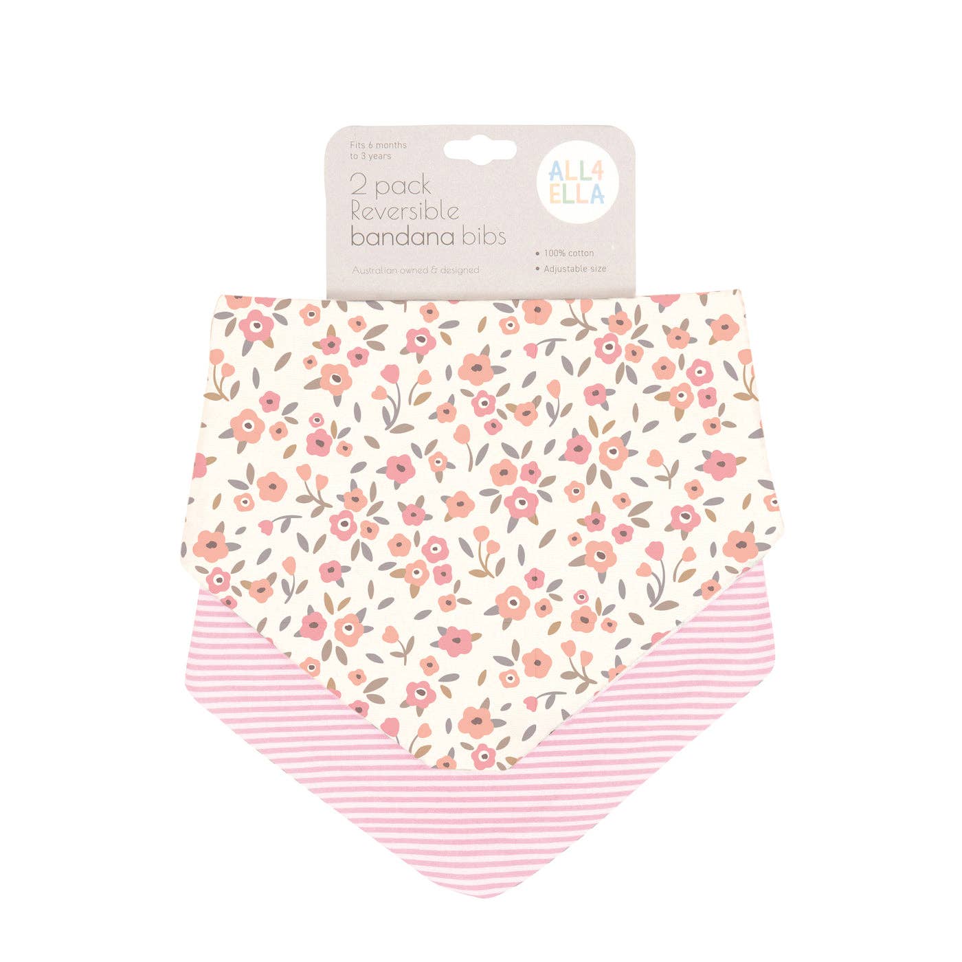 All4Ella - Bandana Bibs 2pk - Floral Bouquet