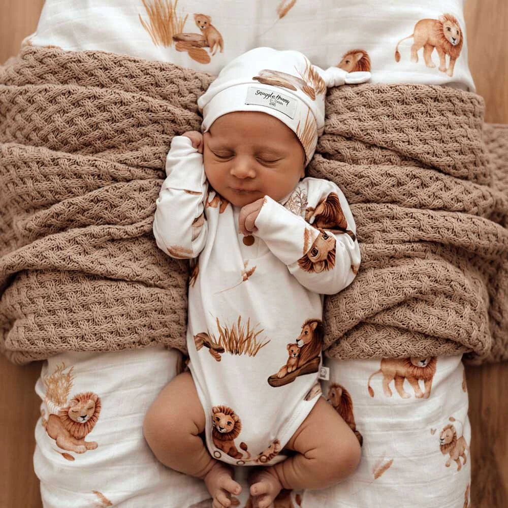 Snuggle Hunny - Lion Organic Knotted Beanie