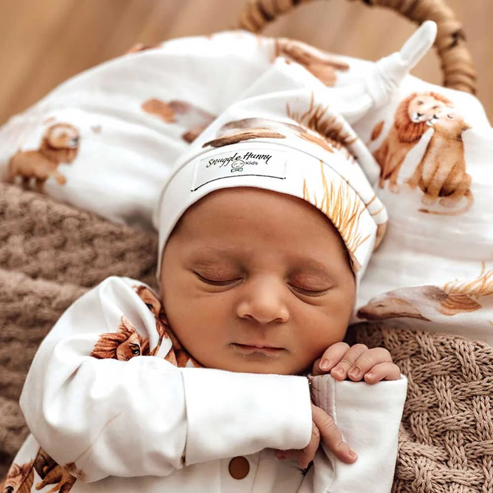 Snuggle Hunny - Lion Organic Knotted Beanie