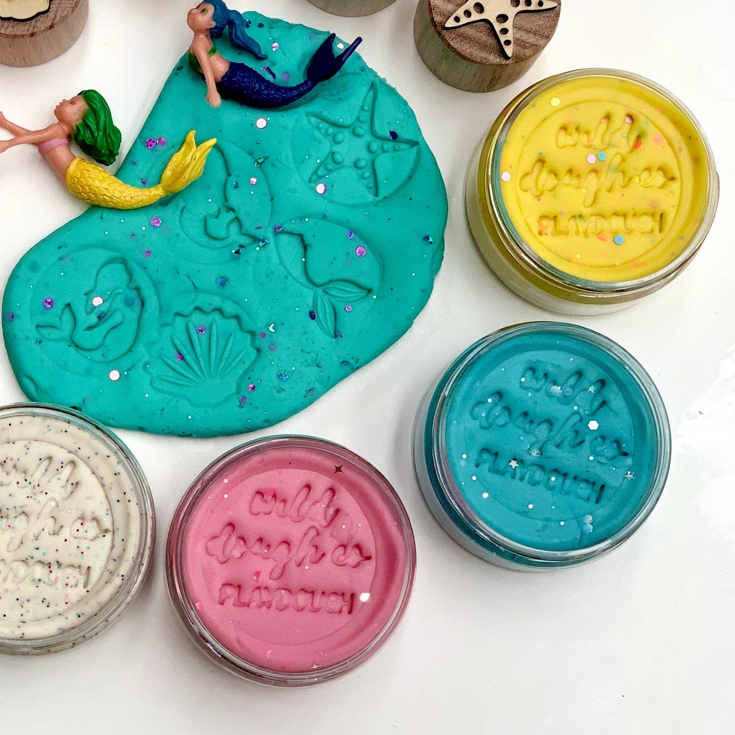 Wild Dough Playdough - Mermaid Mint Playdough - Glitter (w/s)