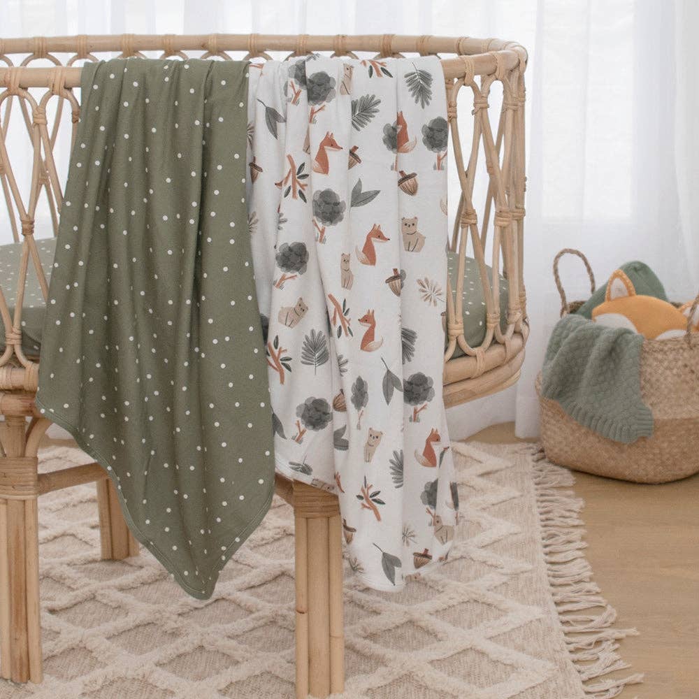 Living Textiles - 2 Pack Jersey Swaddling Wraps - Forest Retreat