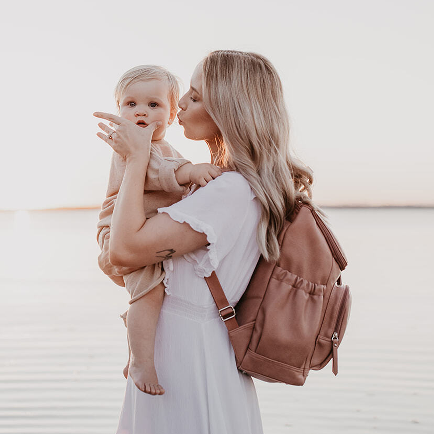 OiOi - Signature Nappy Backpack - Dusty Rose Vegan Leather