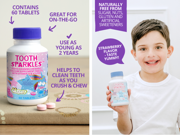 Jack N' Jill Kids - Tooth Sparkles 60 pack - Tooth Cleaning chews