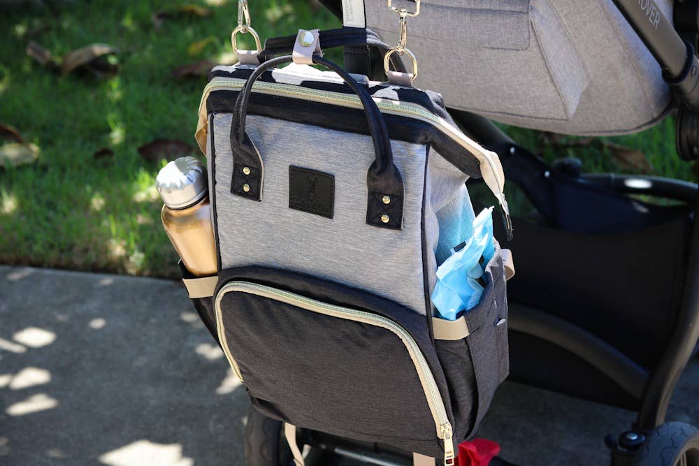 Zebra Babies - Nappy Bag Backpack Black and Grey Essential