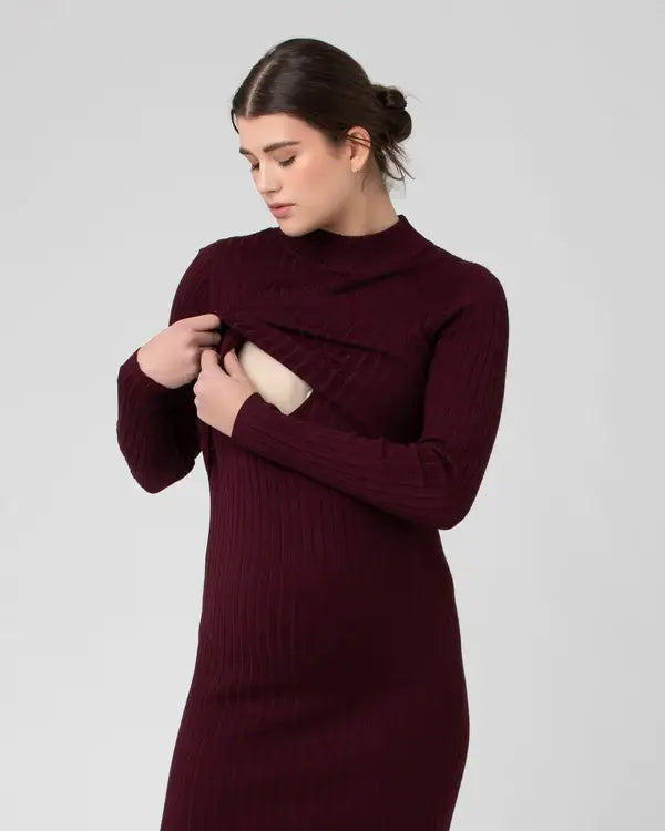 Ripe Maternity - Nella Rib Nursing Knit Dress