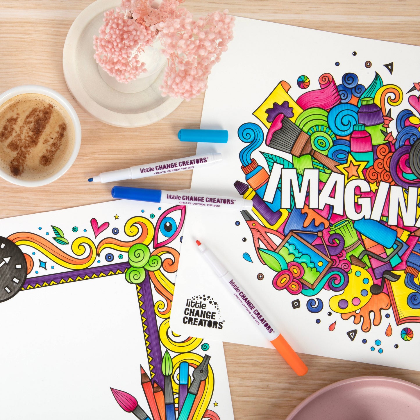 Little Change Creators - Individual Reusable Colouring Mats - Assorted