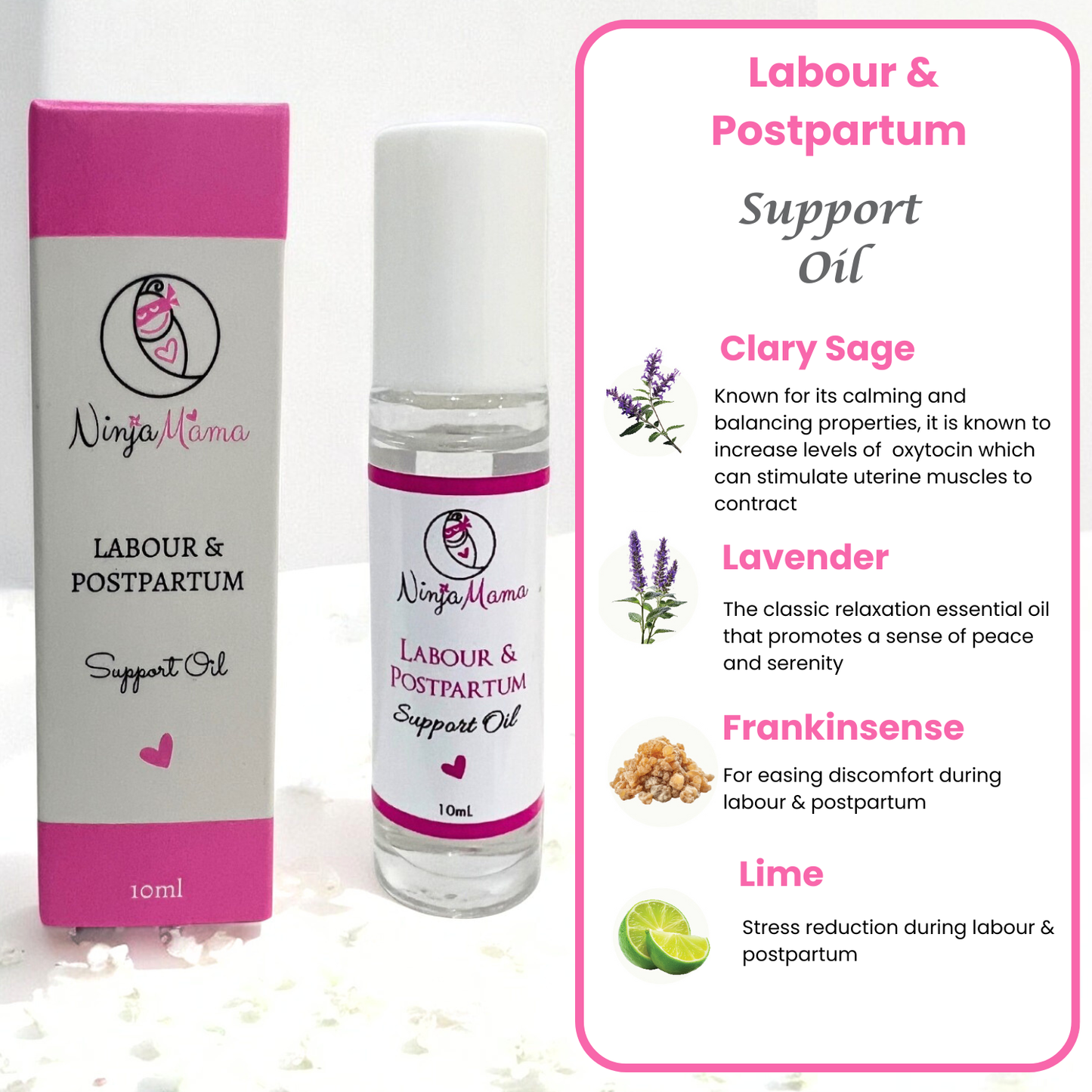 Ninja Mama - Labour and Postpartum Support Oil Roller 10ml
