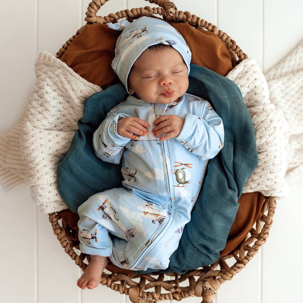 Snuggle Hunny - Taking Flight Organic Snugglesuit Convertible Romper
