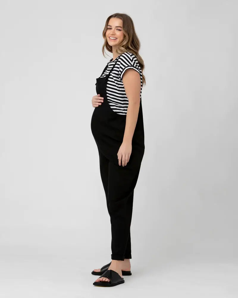 Ripe Maternity - Poppy Linen Jumpsuit Black