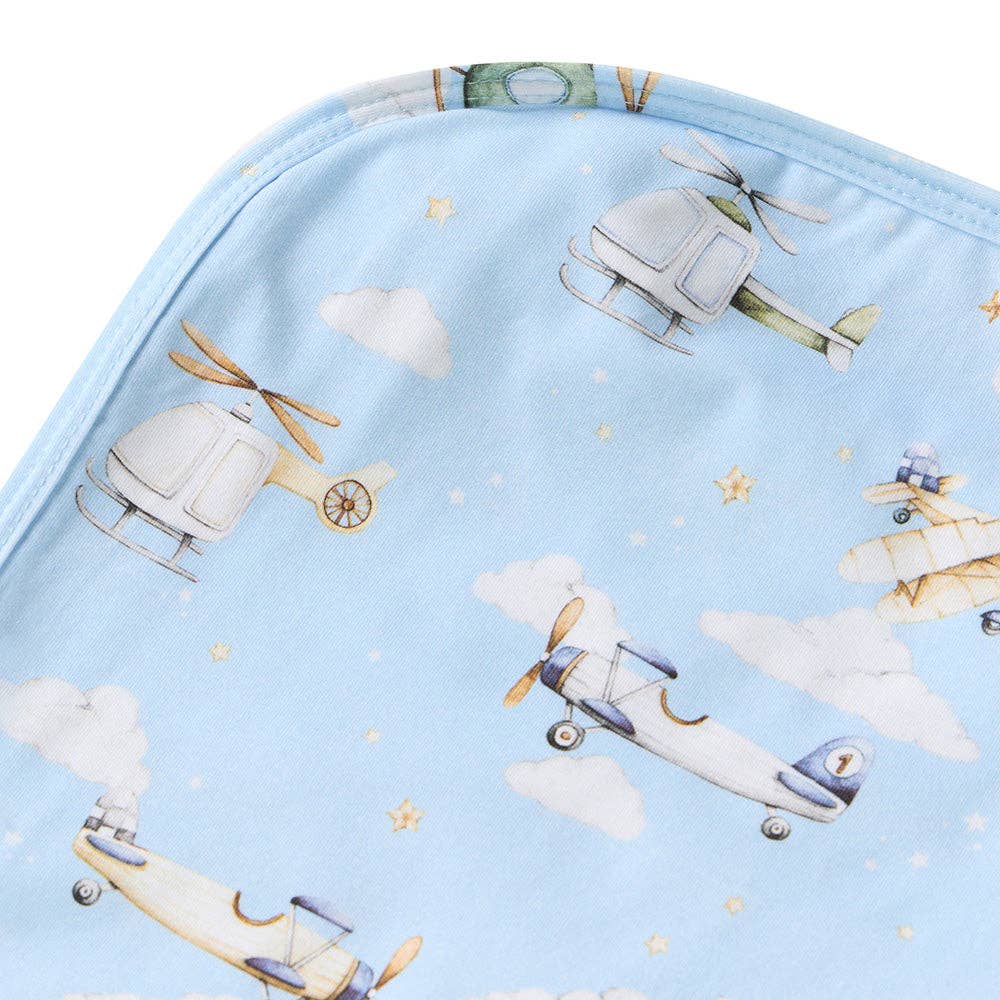 Snuggle Hunny - Taking Flight Organic Jersey Wrap & Beanie Set