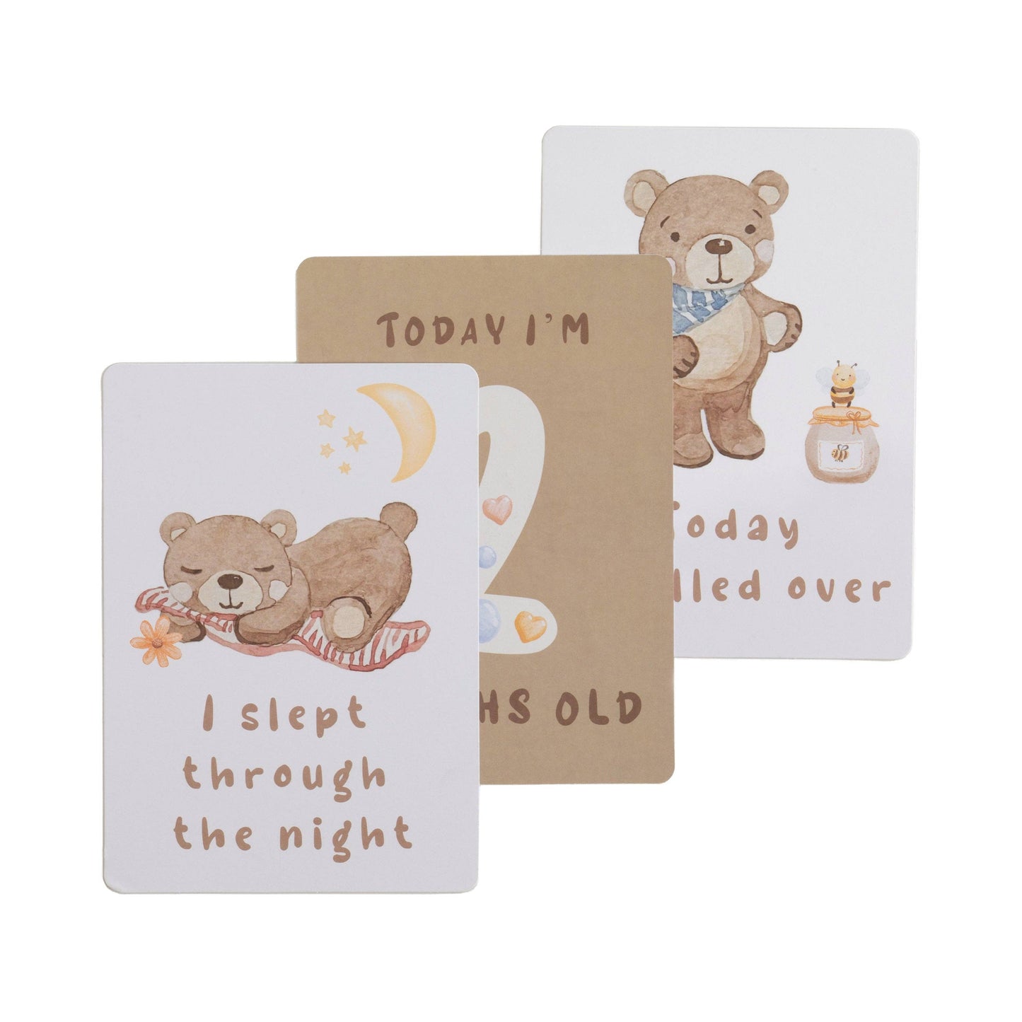 Living Textiles - Milestone cards - Cuddly Bear