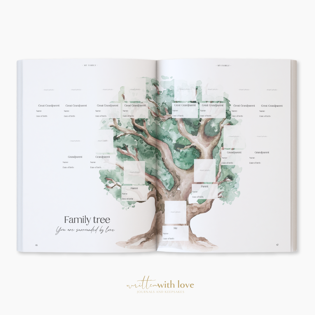 Written With Love - Baby Memory Book with Keepsake Box - Peony Pink