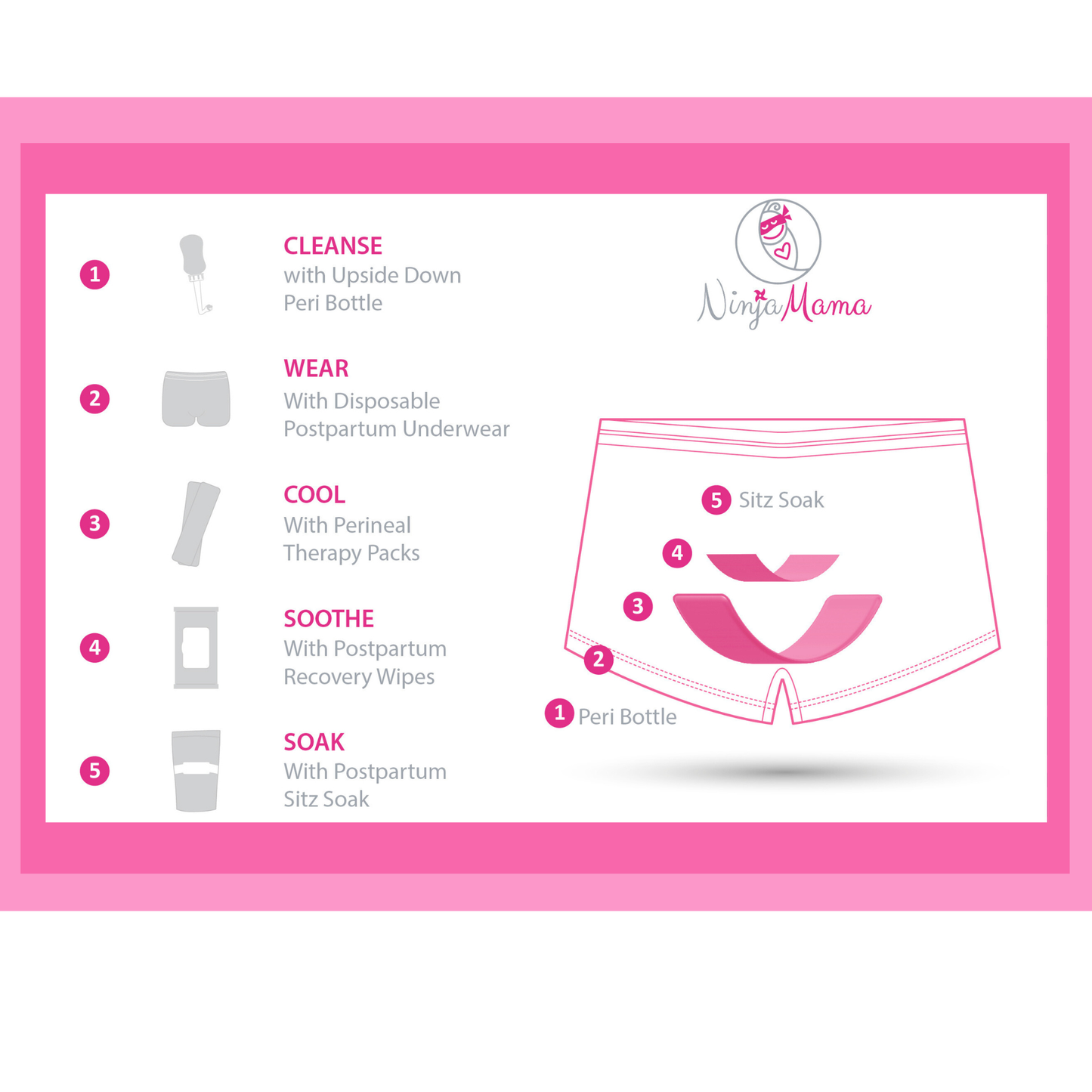 Ninja Mama - Ninja Mama 5 Step Postpartum Recovery System Postpartum Kit