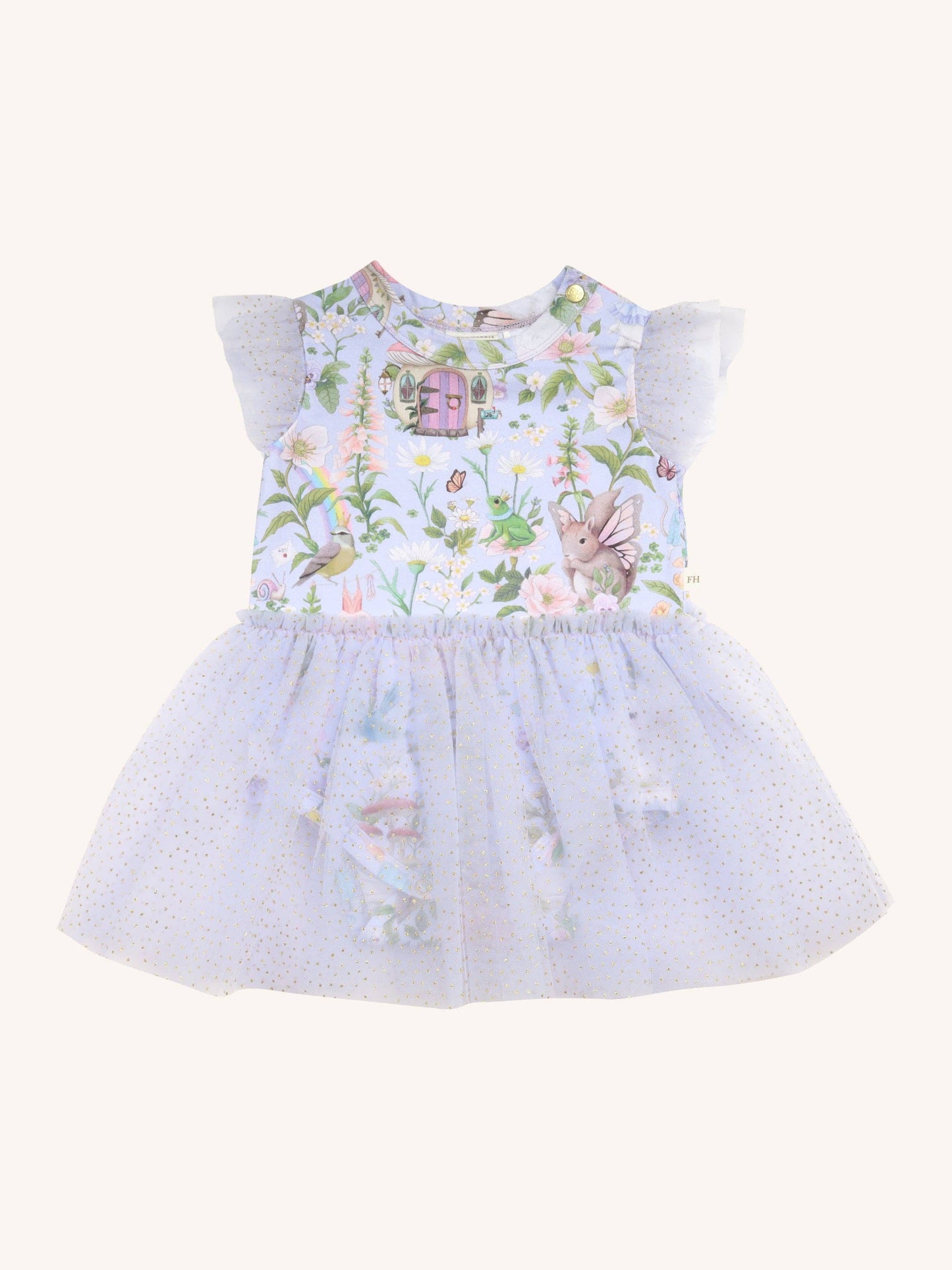 Fleur Harris - 'Fairyland' Dreamy Tutu Bodysuit Dress Baby - Cornflower