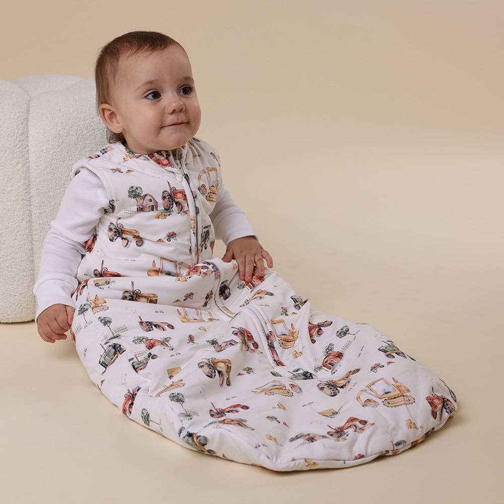 Snuggle Hunny - Diggers & Tractors Organic Sleeping Bag 2.5 TOG