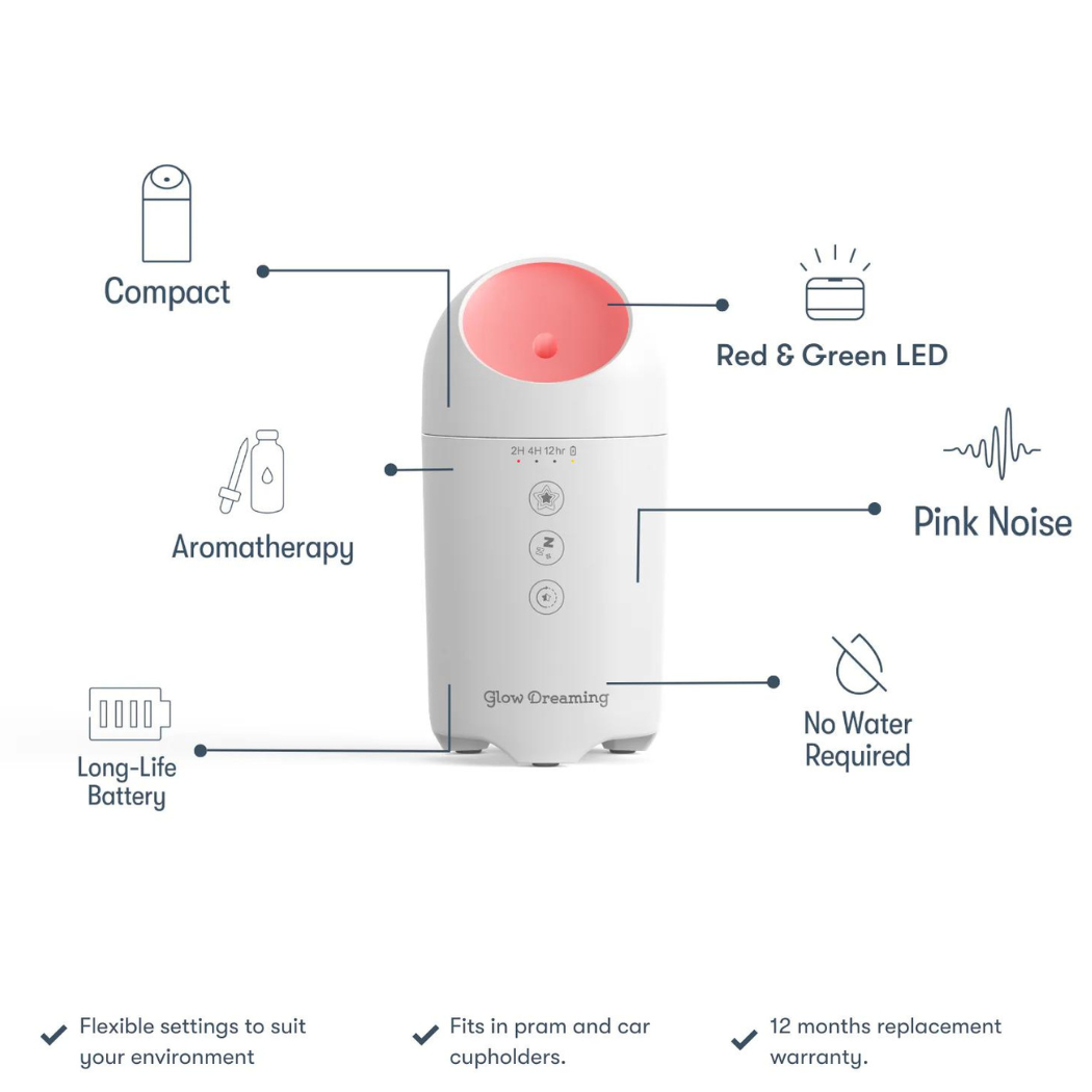 Glow Dreaming - Travel All in One Night Light-Pink Noise-Aromatherapy