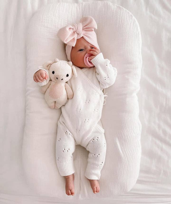 Petite + Co - POINTELLE ROMPER | MILK